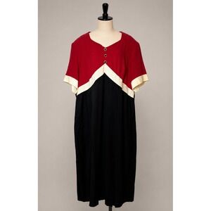 Clues Collections Vintage Colorblock Statement Dress Timeless Bold Color SZ 24W